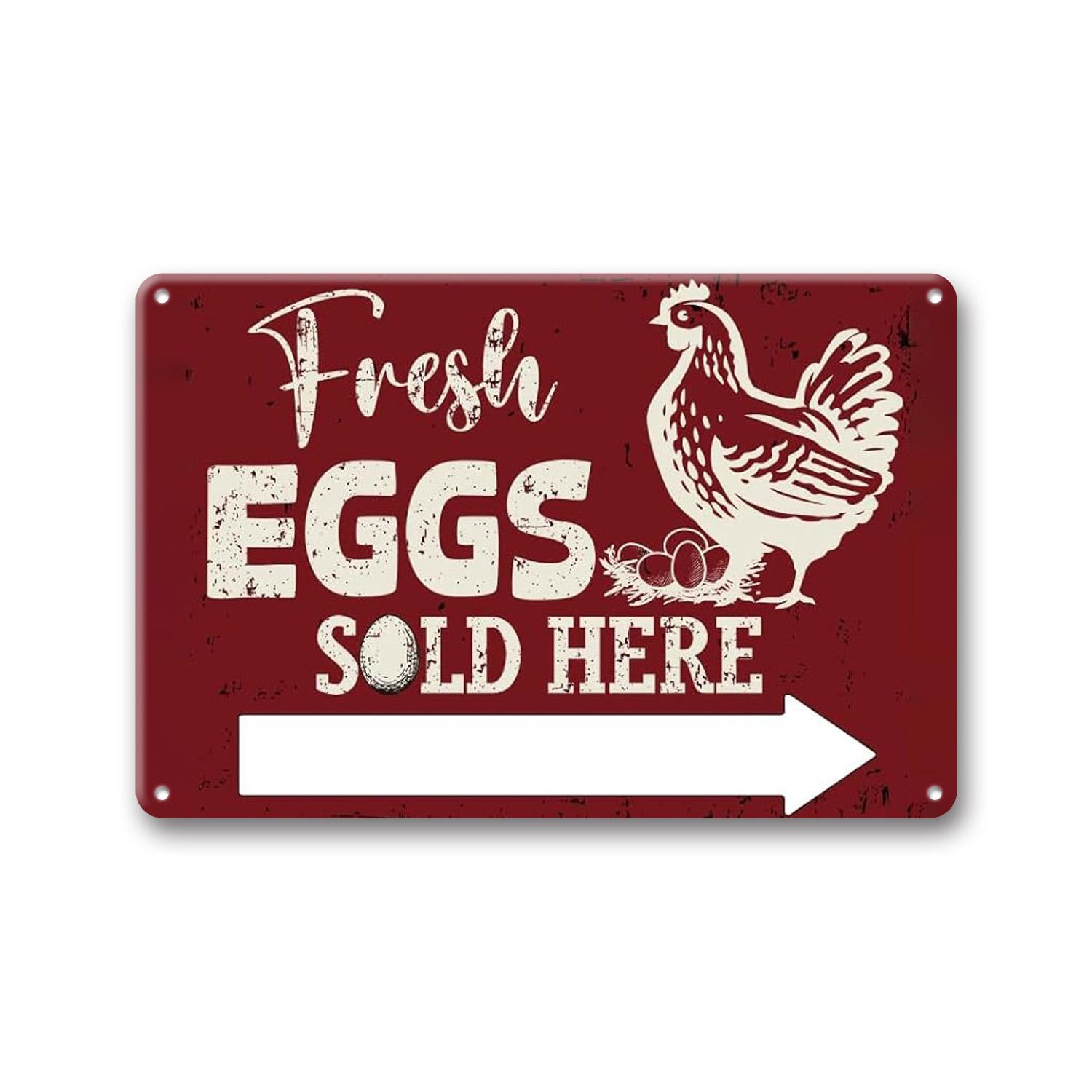 

Custom Metal Tin Signs for Outdoor Farm Shop Personalized Fresh Eggs Sold Here Metal Sign with Your Text x inch 20x30cm（7.8x11.8inch）