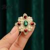 Coat Brooch Accessory Dazzling High-Saturation Imitation Gemstones Faux Pearls Inlaid