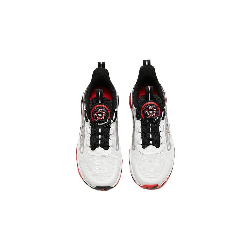 Anta Childrens Red Flame Sports Non-Slip Shock Absorbing Wear-Resistant Low-Top Running Shoes Kids sneaker White Black 312315511-1