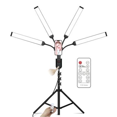 Luz LED de Video Flexible de 4 Brazos Luz de Relleno para Fotografía 3000K/4000K/6000K Bicolor Regulable Temporizador