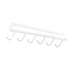 Under Cabinet Hook Multifunctional Rustproof Iron 6 Hooks Cabinet Storage Hanger for Bedroom Kitchen White