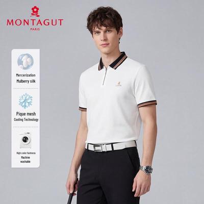 MONTAGUT Heren Zomer Polo Shirt met Korte Mouwen