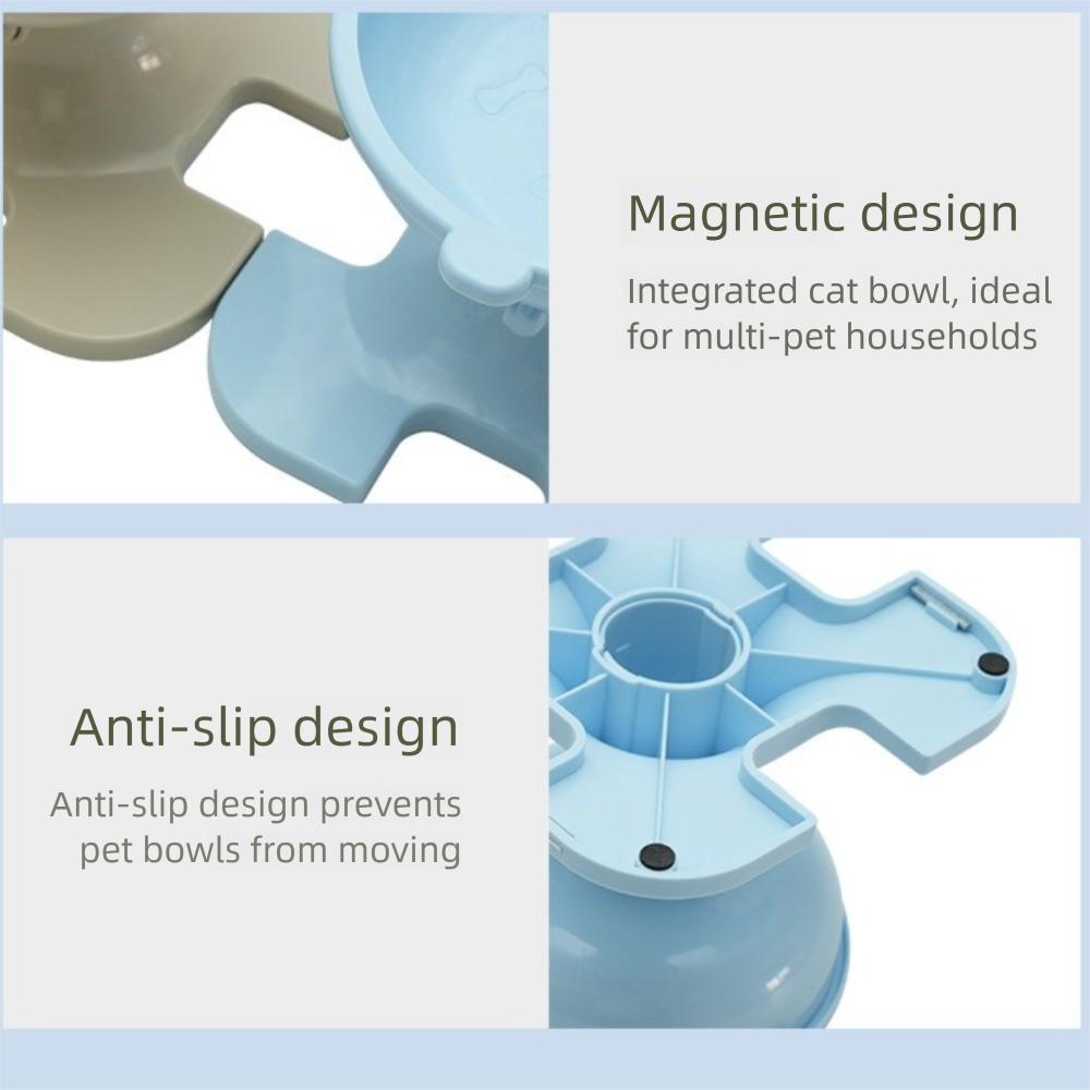 Height Adjustable Raised Cat Bowl Neck Protection Cat Food Plate Tilted Dog Feeding Bowl for Pet