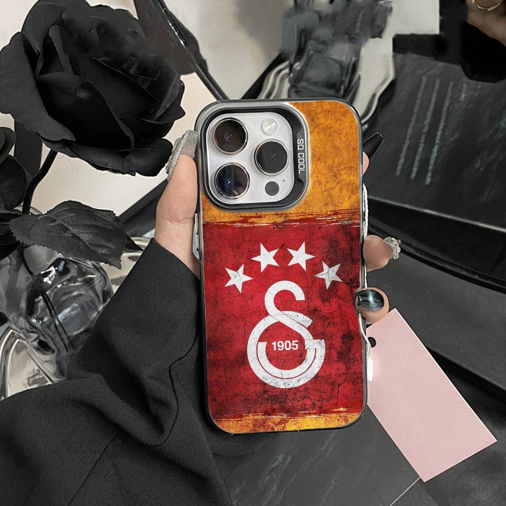G-Galatasaray 1905 Handyhülle Für iPhone17, 16,15,14,13,12 Pro Max Schwarz Candy Matt Stoßfeste Hülle