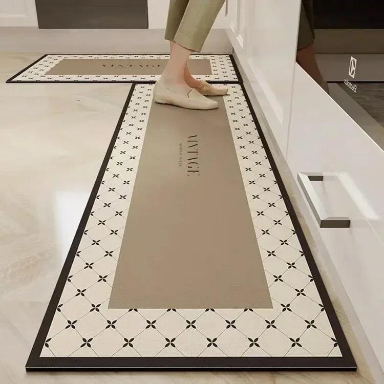 Long Rug for Kitchen Carpet Waterproof Pvc Floor Mat Leather Oil-proof Non-slip Area Rugs Home Decor Foot Mats Alfombra Cocina