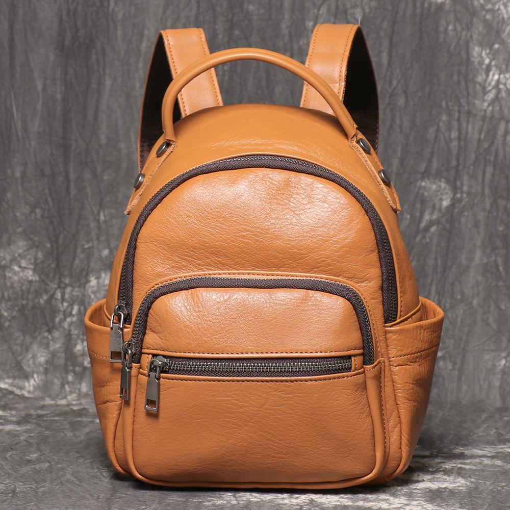 Women S Leather Backpack First Layer Cowhide Leisure Travel Backpack Fashion Versatile Soft Leather Bag