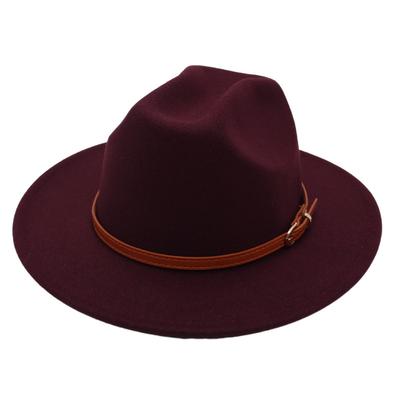 Foreign Trade Top Hat French Jazz Hat Belt Buckle Felt Hat Imitation Wool Hat Men'S And Women'S Literary Gambler Hat Old-Fashioned