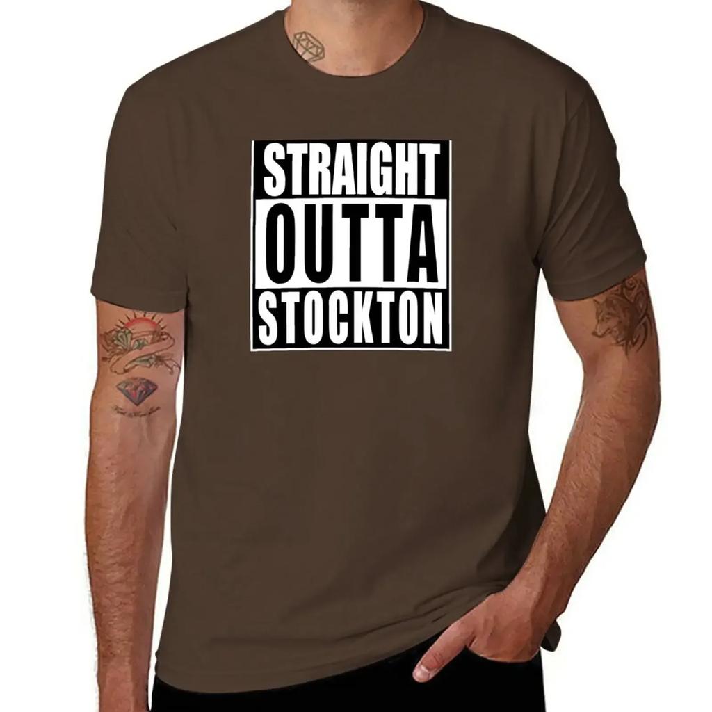 Straight Outta Stockton T-Shirt cute tops customs mens t shirts