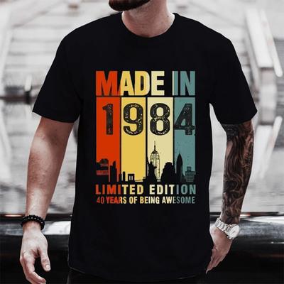 Men Women Cotton T Shirt 1984 40th 40 Years Old Limited Edition Vintage Birthday Anniversary T-shirts Gift Short Sleeve Tee Tops