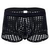 Men Sexy Hollow Out Shorts Briefs Low-rise Breathable Mesh Underwear Solid Color 3D