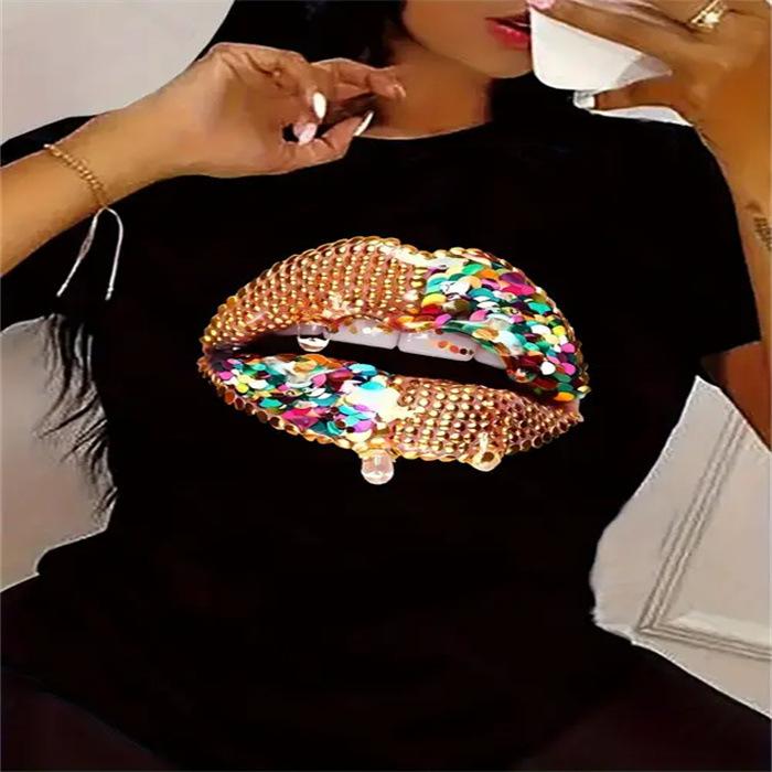 Summer Fashion Casual Cute Short Sleeved Round Neck Printed Top Women's Pure Cotton T-shirts