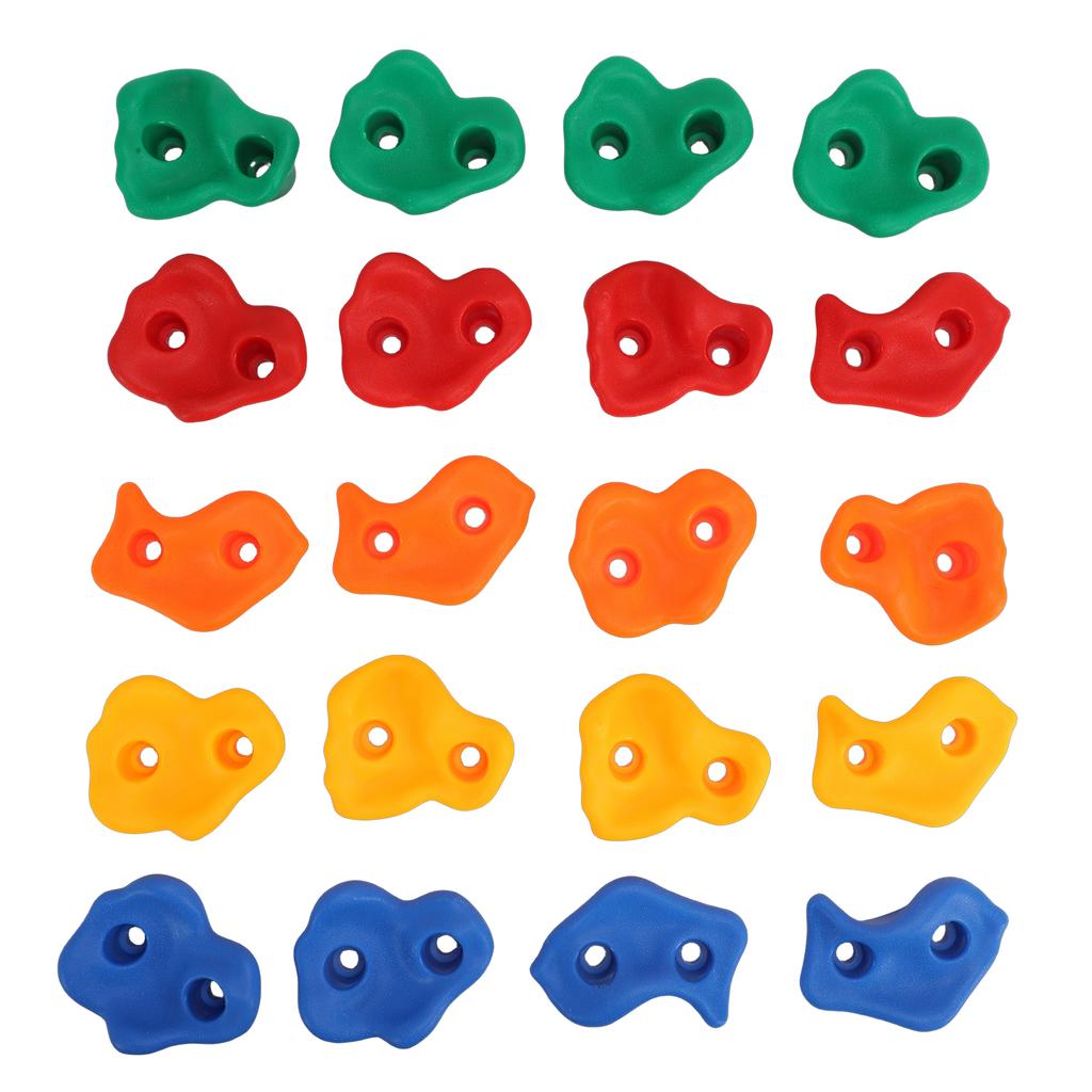 20PCS Rock Climbing Holds for Kids PE Multi Colored Climbing Rock Wall Grips with Mounting Hardware for Indoor Outdoor