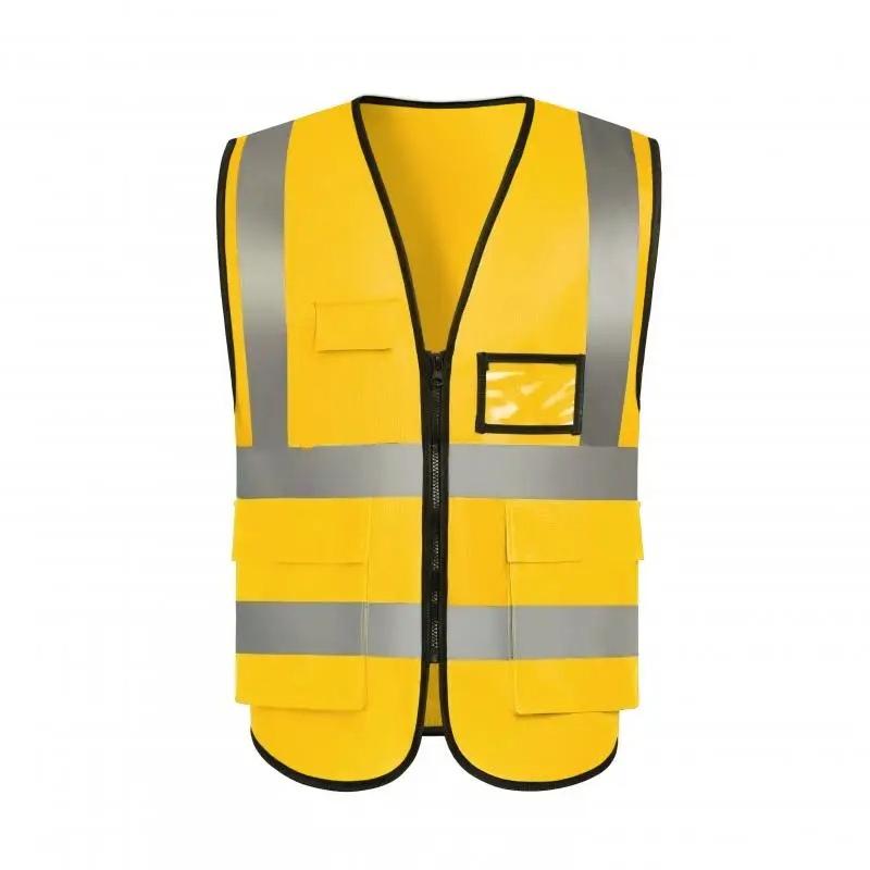 High Visibility Safety Vest Custom Your Logo For Free Protective Workwear With Reflective Strips Outdoor Work Traffic Vests