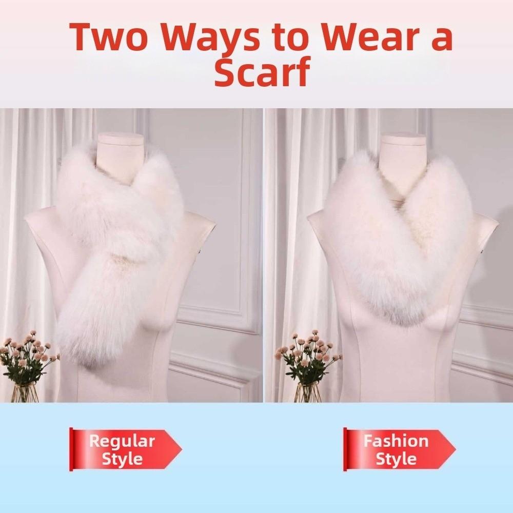Soft Faux Fur Scarf Double-sided Women Winter Scarves Fashion Thickened Neckscarf Unisex