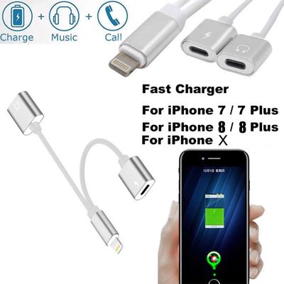 Dual Lightning Adapter Headphone Cable Charger Splitter for iPhone 2 In 1 Headphone and Charger