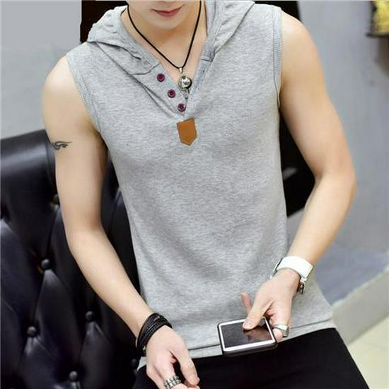 Men's Sleeveless Summer Sports Hoodie Vest