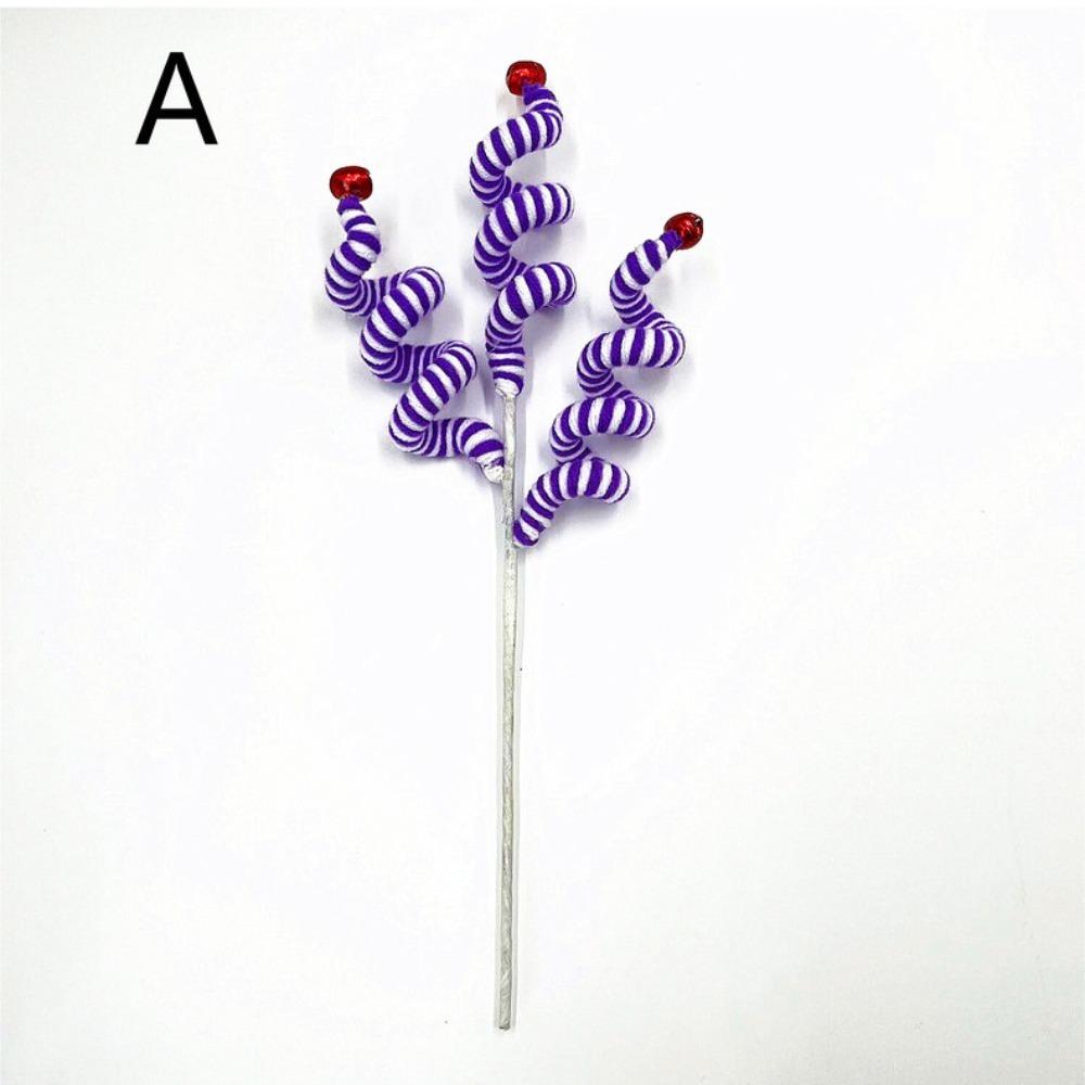 Candy Color Xmas DIY Bouquet with Bell Christmas Tree Decorations Twisted Lollipop Flower Branches DIY Accessories Navidad Gift