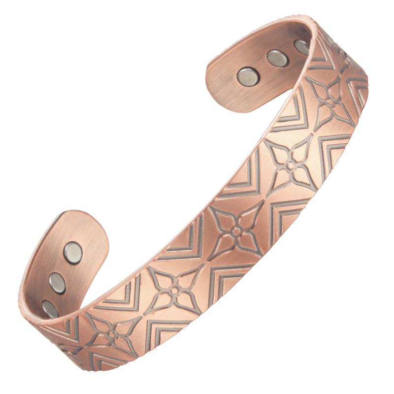 Factory Custom Men's Heavy Magnetic Pure Copper Bracelets Fashion Bio Health Therapy Bangle Jewelry