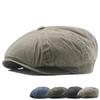 New Autumn Washed Pure Cotton Octagonal Hat Men's Big Head Circumference Fully Sealed Painter Hat Retro Old Newsboy Hat Tide