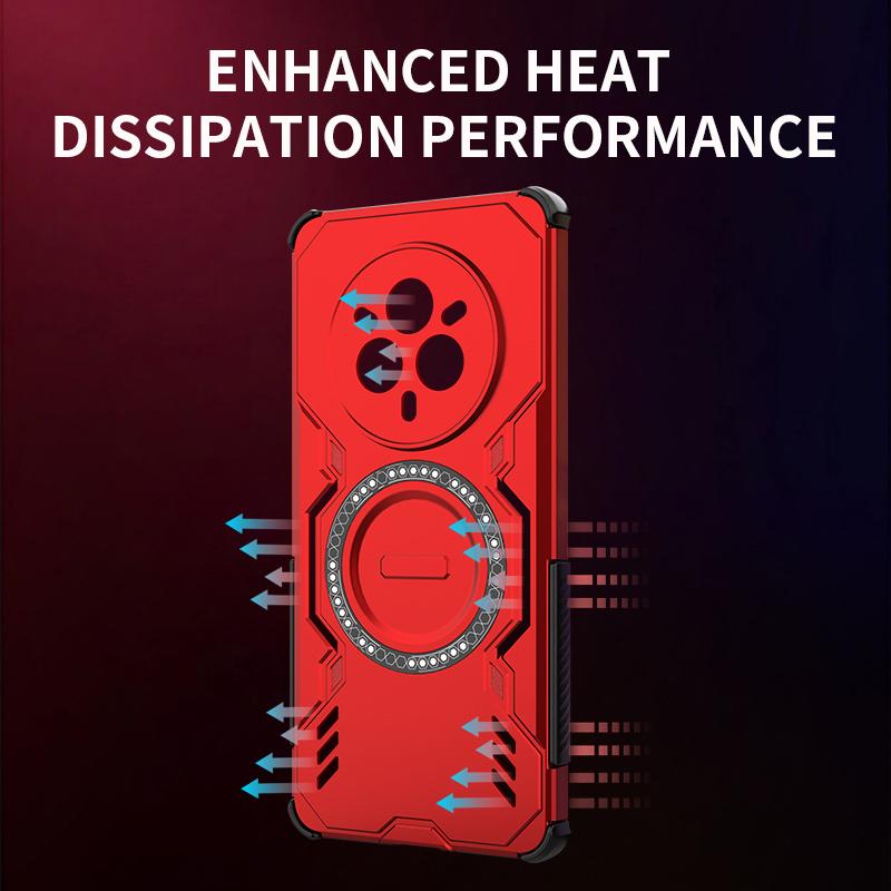 KEYSION Hollow Heat Dissipation Case for Realme 14 Pro+ 5G Magnetic Cooling Shockproof Phone Cover for OPPO Realme 14T 5G 14 5G