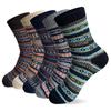 5 paia di calzini da donna casual invernali caldi e spessi in lana vintage colorati lavorati a maglia morbidi
