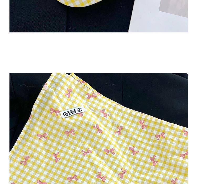 Berretto Bandana a Quadri con Laccetti Incrociati e Visiera - Cappello da Donna per Primavera/Estate Protezione Solare Stile Pastorale