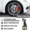Car quick-care rust remover spray, car exhaust pipe rust remover, car wheel rim rust remover, metal powder cleaner