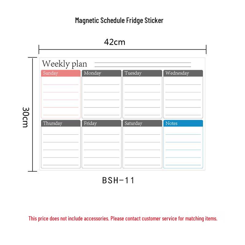 Adesivo Personalizzato Lavabile Magnetico in Acrilico per Calendario da Frigorifero.