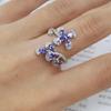 Sace Gems Resizable Ring for Women 925 Sterling Silver Natual Tanzanite Bridal Wedding Party Fine Jewelry Gift
