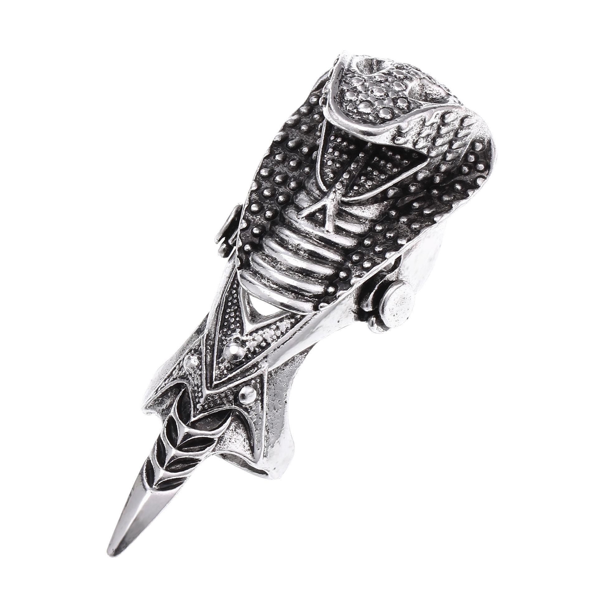 

Retro Punk Style Long Ring Rock Skull Dragon Shaped Knuckle Ring one size(US size 6-13)