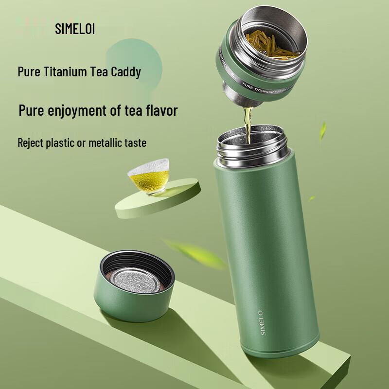 SIMELO Pure Titanium Tea Infuser Insulated Bottle