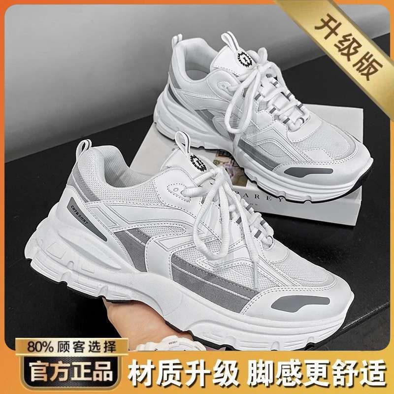 Men's shoes summer 2025 new breathable mesh ins youth shoes versatile platform dad shoes sports trendy shoes