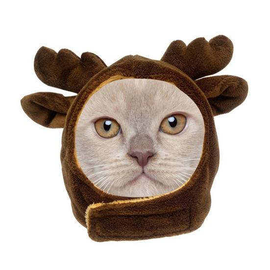 Kitten Cartoon Animal Shaped Soft Cute Cat Headgear Dog Cross Tied Wear Pet Hat