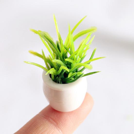 Mini Plant Model 1/12 Scale Doll Houses Plants Realistic Micro Plastic Pots for Doll Houses Garden Accessories Fairy Garden Patio Decor Miniature