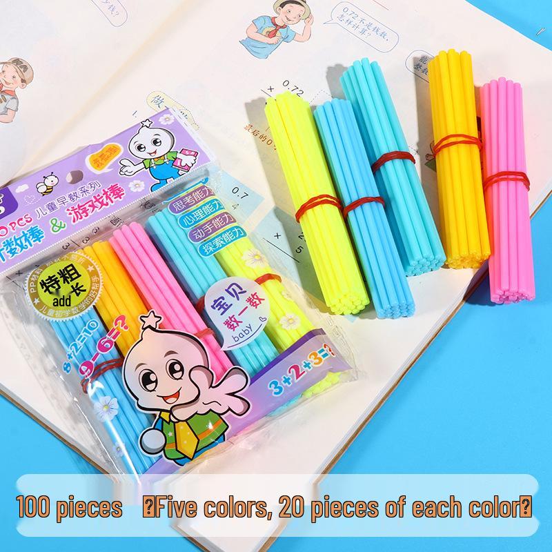 Duoqi 100pcs Counting Rods: First Grade Math Teaching Aids for Addition & Subtraction