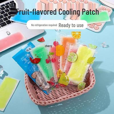 Sommarfruktsmaksatt tecknat kylplåster för telefoner och förebyggande av värmeslag