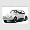 Biały VW Beetle Samochód Kompaktowy Retro Klasyczny Samochód Metalowy Plakat Znak Garaż Klub Niestandardowa Ściana Blaszany Wystrój Pokoju Wystrój Domu
