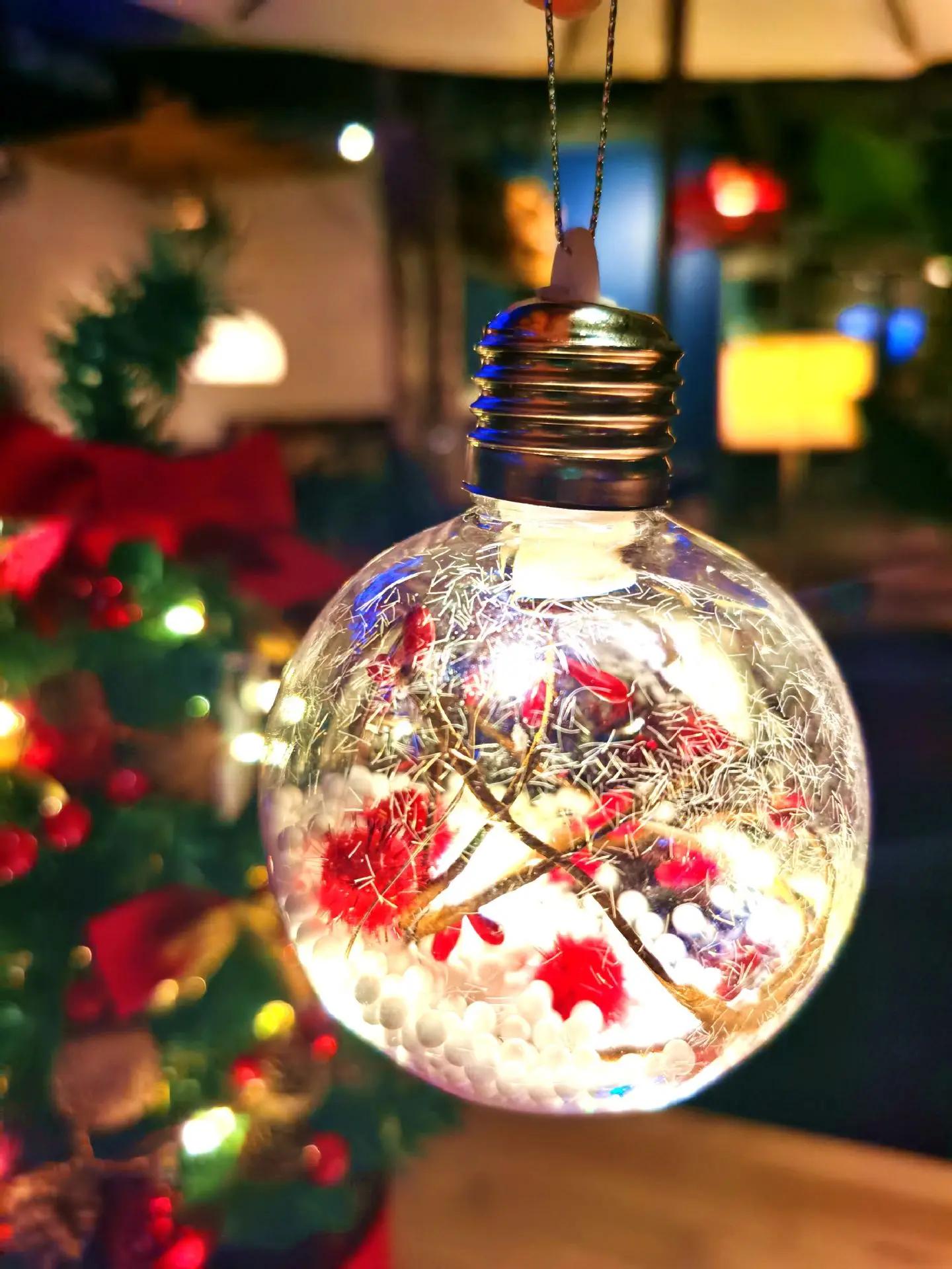 

6pcs Random Christmas Decorative Ball Ornaments Set, Clear Christmas Tree Ball Pendants Festival Supplies, Christmas Decorations L