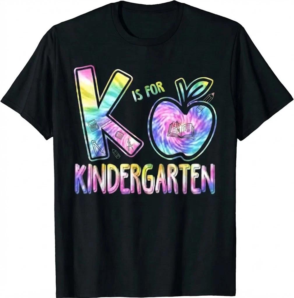 K Is For Kindergarten Teacher Tie Dye Back To School Kinder T-Shirt M
