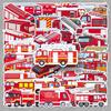 Fire Truck Cartoon Stickers: 50 Fun Decorative Sheets for Notebooks, Water Cups, and Desktops