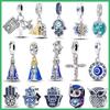 925 Silver Cross Virgin Mary Charm Bead for Women DIY Bracelet Fashion Jewelry Gift