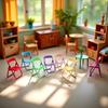 Multicolor Simulation Mini Folding Back Small Chair Model Dollhouse Miniature Plastic Scene Prop Micro Landscape Dollhouse Furniture Mini Chair
