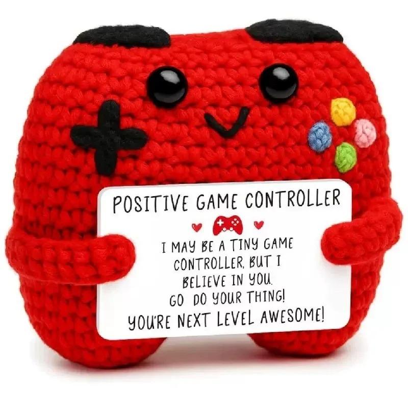 Bambola all'uncinetto Energia Positiva Tasca Abbraccio Fatto a Mano Maglia Peluche Patata Pianta Avocado Ape Tartaruga Anatra Divertente Regalo di Supporto Emotivo