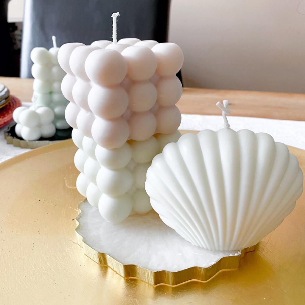 DIY Shell Candle Mold Aromatherapy Candle Plaster Mold 3D Marine Shell Silicone Scallop Soap Mold Handmade Home Craft Decoration
