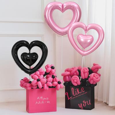 Rote Liebesherzform Folienballons Valentinstag Hochzeitsparty Dekorationen Geburtstagsparty Deko Foto Requisiten Babyparty Zubehör