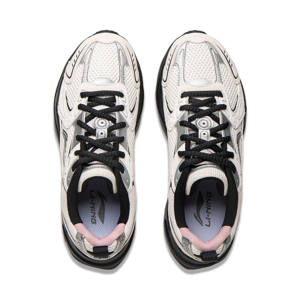 New LiNing Meteor 2K Cushioning, Slip Resistant, And Abrasion Resistant Low Top Casual Running Shoes Women's Black White AGCU358-3