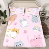 Cartoon Animal Cat Pattern Bed Hat Four-Piece Bedding Set Bedroom Dormitory Bedding Decoration