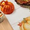 Bonhause Fall Pumpkins Maple Leaves Table Runner 13x72 Inch Orange Buffalo Plaid Autumn Thanksgiving Kitchen Dinning Table Decoration for Indoor
