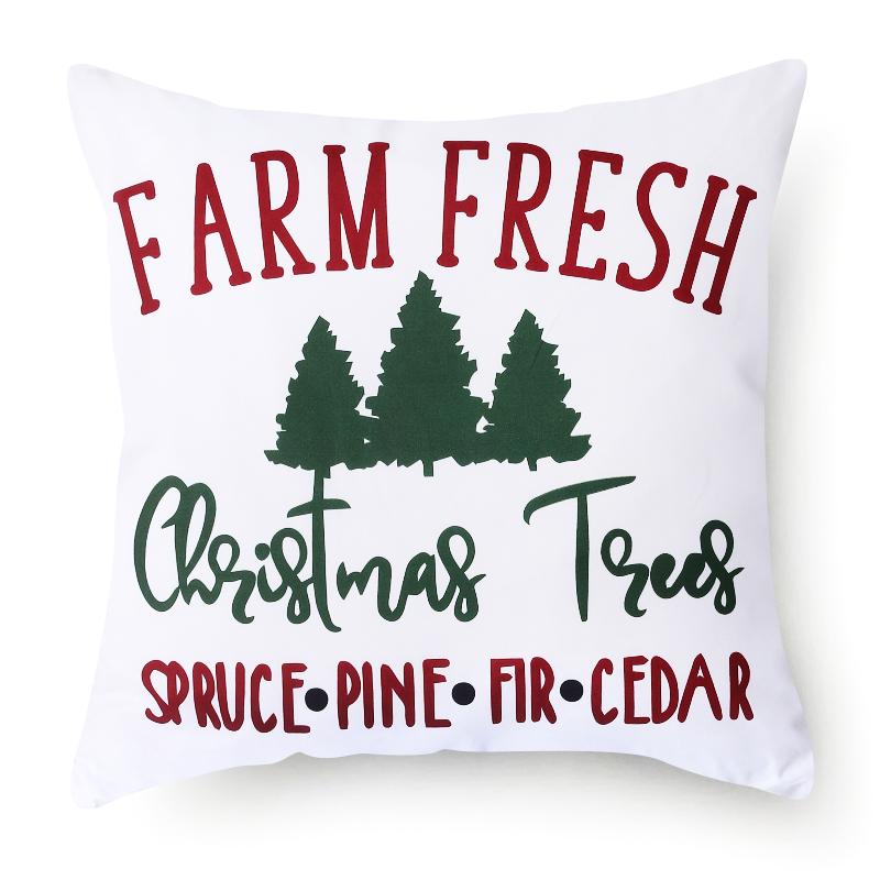 45x45cm Weihnachten Frohe Weihnachten Dekorativer Druck Muster Kissenbezug Zuhause Wohnzimmer Sofa Dekokissenbezug