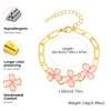 Luxuriöses Rosa Blumenarmband für Damen Mädchen Süß Verstellbare Gliederkette Florale Armbänder Goldfarben Anhänger Schmuck Geschenk